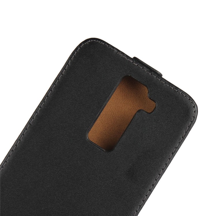 Vertical Flip Split Leather Cell Phone Case for LG K8 - Black-3