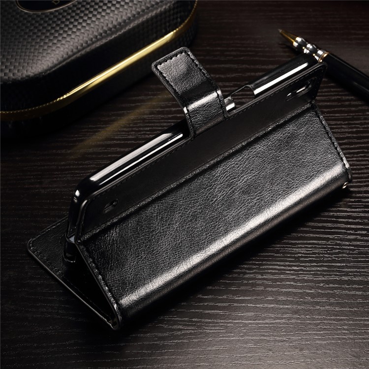 Crazy Horse Leather Wallet Phone Case for LG X Power K220 K220DS - Black-3
