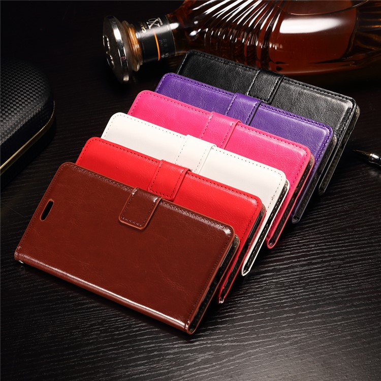 Crazy Horse Leather Wallet Phone Case for LG X Power K220 K220DS - Black-4