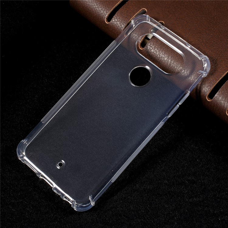 For LG V34 Thin Glossy Gel TPU Cover Case with Non-slip Inner - Transparent-1