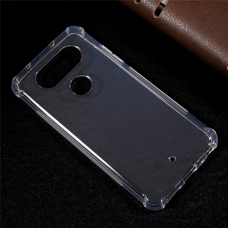 For LG V34 Thin Glossy Gel TPU Cover Case with Non-slip Inner - Transparent-2