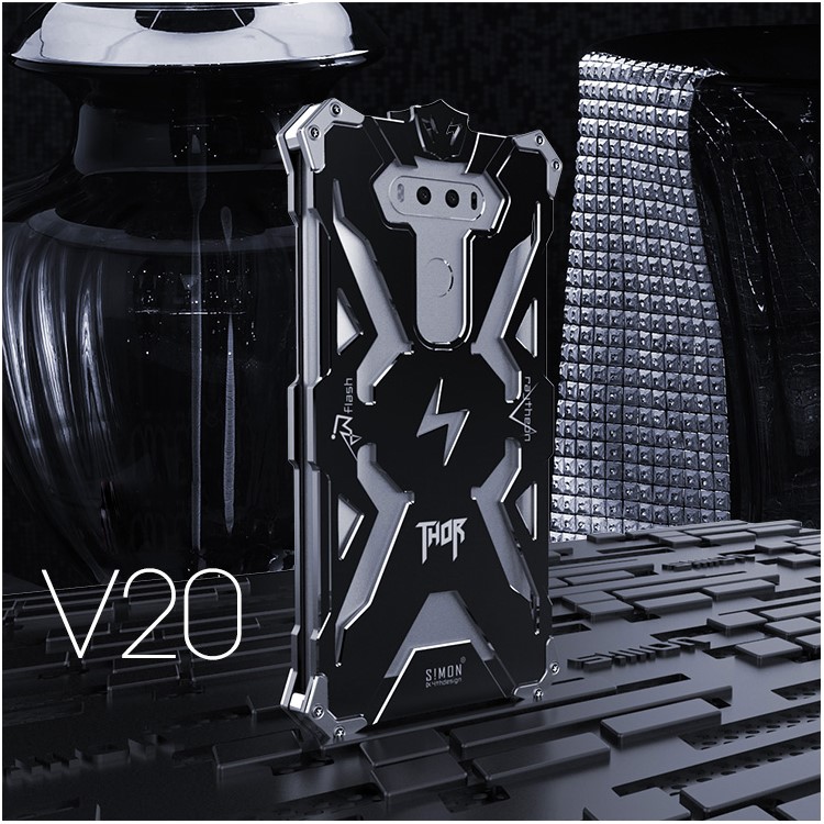 For LG V20 Punk Rock Metal Aviation Aluminum Armor Phone Case Casing - Black-2
