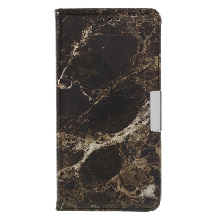 Marble Design Flip Stand Wallet Leather Case for LG U F820L - Black-2