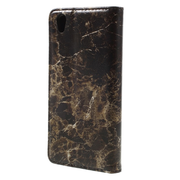 Marble Design Flip Stand Wallet Leather Case for LG U F820L - Black-3