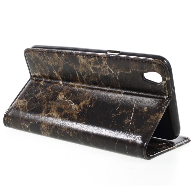 Marble Design Flip Stand Wallet Leather Case for LG U F820L - Black-5