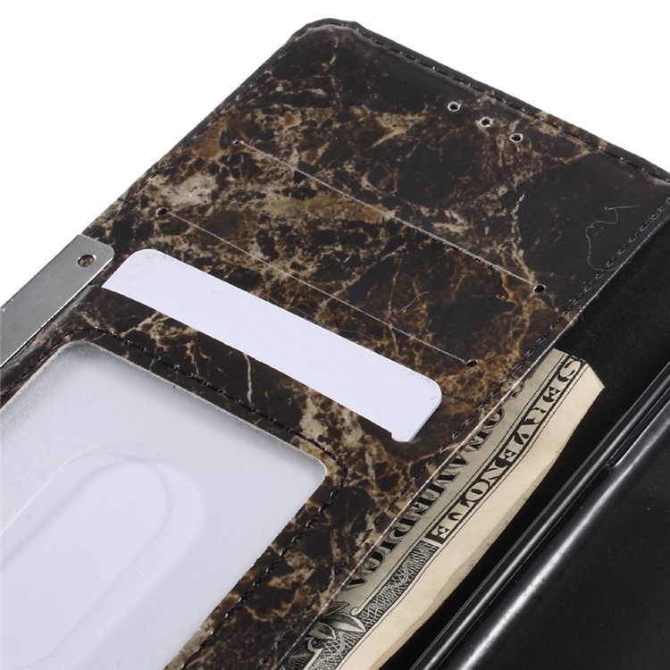 Marble Design Flip Stand Wallet Leather Case for LG U F820L - Black-7