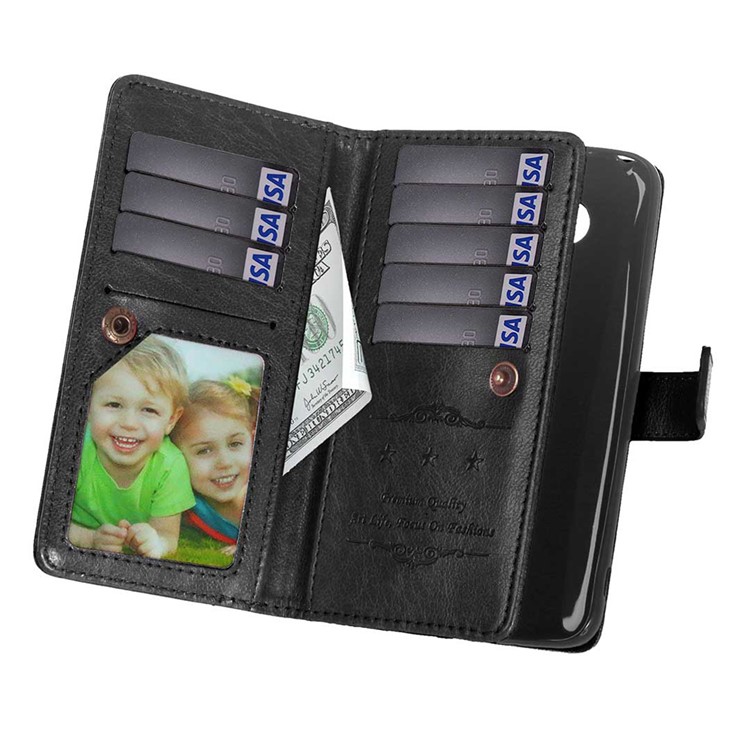For LG G5 / G5 SE Crazy Horse 9 Card Slots Wallet Leather Case Cover - Black-2