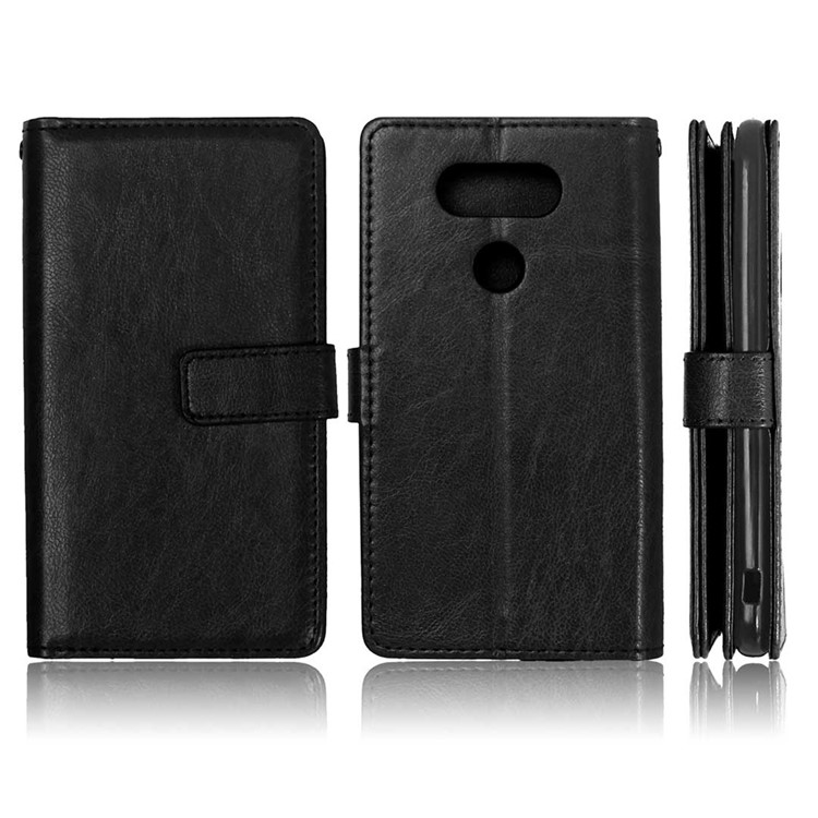 For LG G5 / G5 SE Crazy Horse 9 Card Slots Wallet Leather Case Cover - Black-3