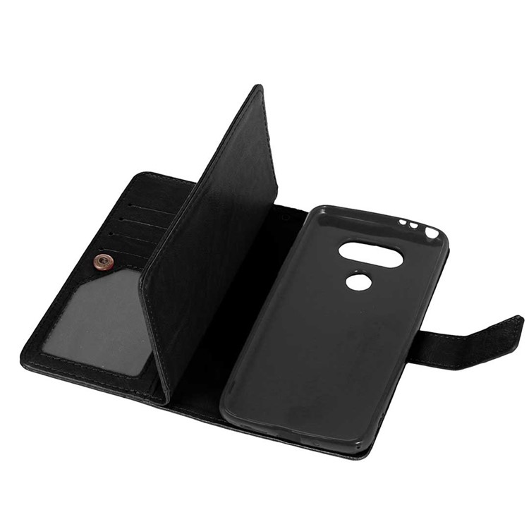For LG G5 / G5 SE Crazy Horse 9 Card Slots Wallet Leather Case Cover - Black-5