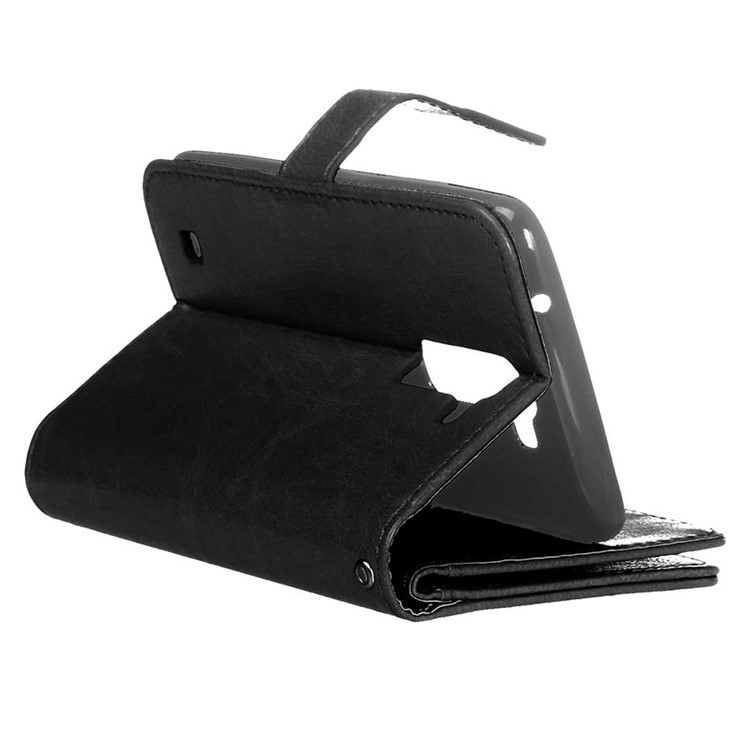 Multiple 9 Card Slots Crazy Horse Leather Wallet Cover for LG K7/Tribute 5 - Black-4