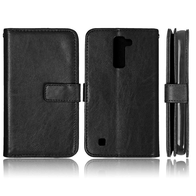 Multiple 9 Card Slots Crazy Horse Leather Wallet Cover for LG K7/Tribute 5 - Black-6