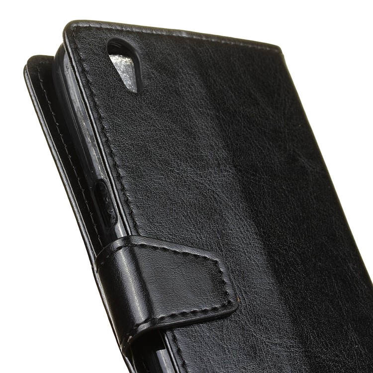 Crazy Horse Wallet Leather Stand Case for LG U F820L - Black-3