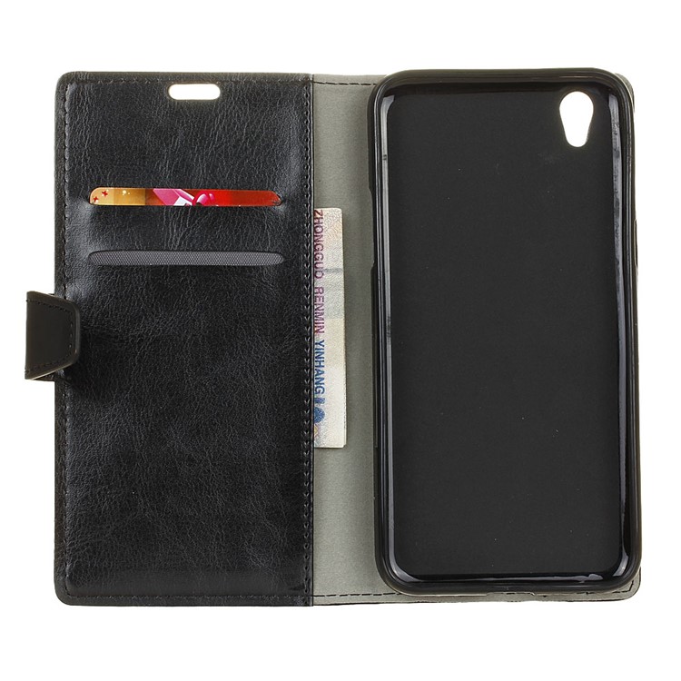 Crazy Horse Wallet Leather Stand Case for LG U F820L - Black-4