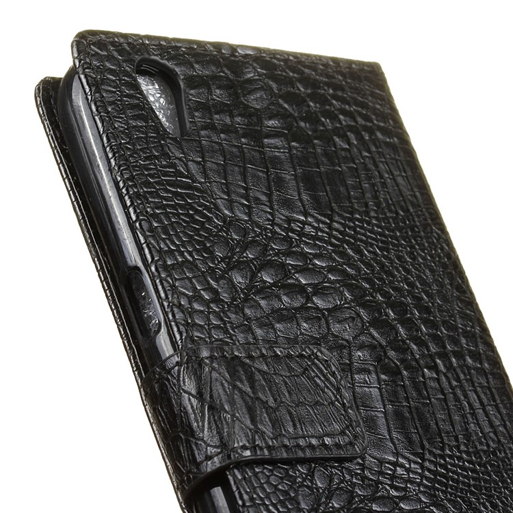 For LG U F820L Crocodile Texture Wallet Leather Phone Case - Black-4