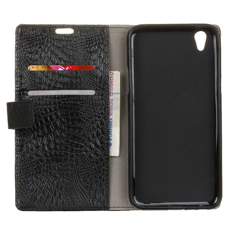 For LG U F820L Crocodile Texture Wallet Leather Phone Case - Black-5