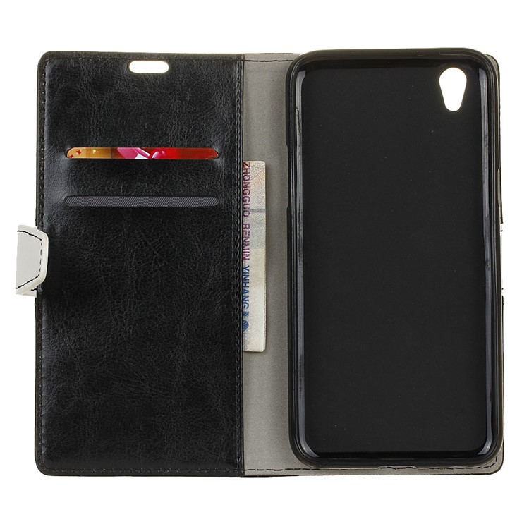 Contrast Color Wallet Leather Cell Phone Case for LG U F820L - Black-3