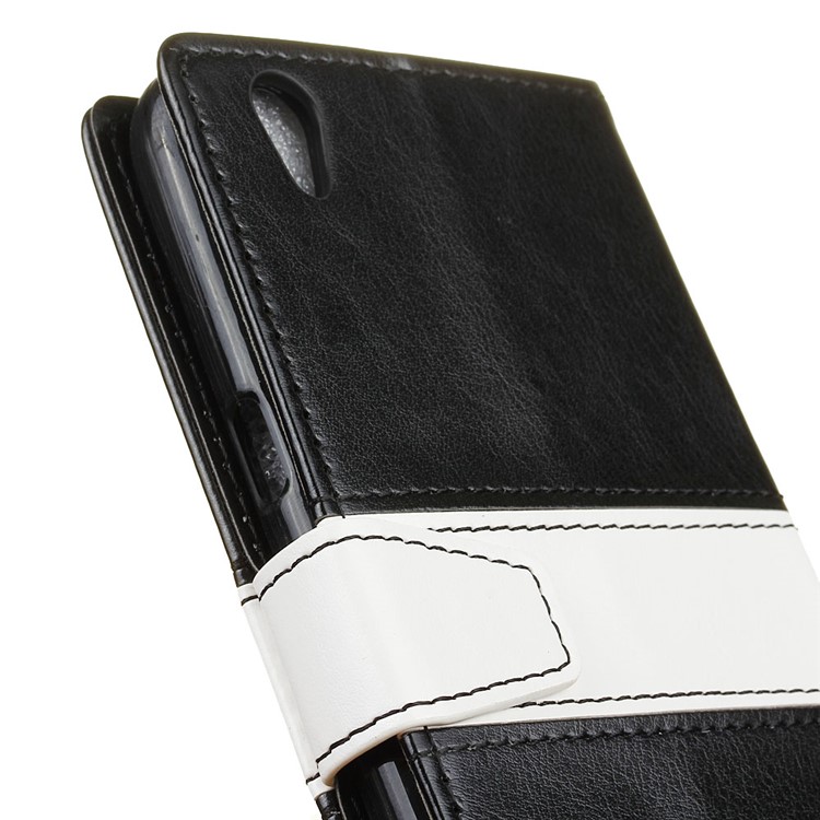 Contrast Color Wallet Leather Cell Phone Case for LG U F820L - Black-7