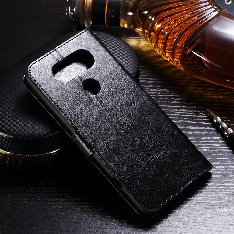 Crazy Horse ID/Credit Card Slots Leather Wallet Phone Case for LG V20 - Black-2