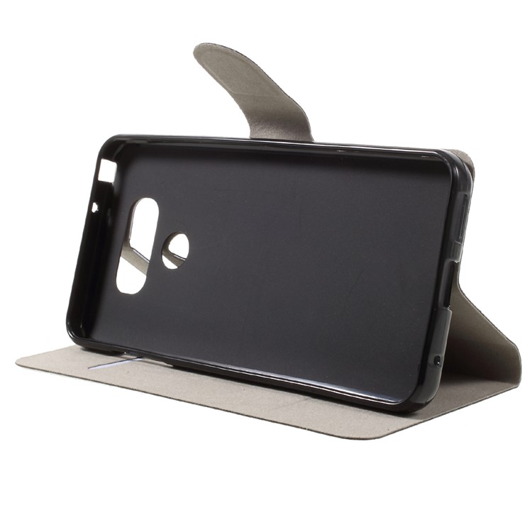 Crazy Horse Leather Stand Case for LG G6 - Black-4