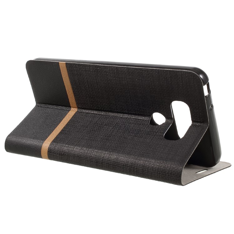 Cross Pattern Leather Card Holder Case for LG G6 - Black-5