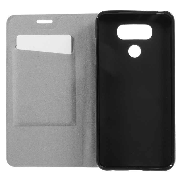 Cross Pattern Leather Card Holder Case for LG G6 - Black-6