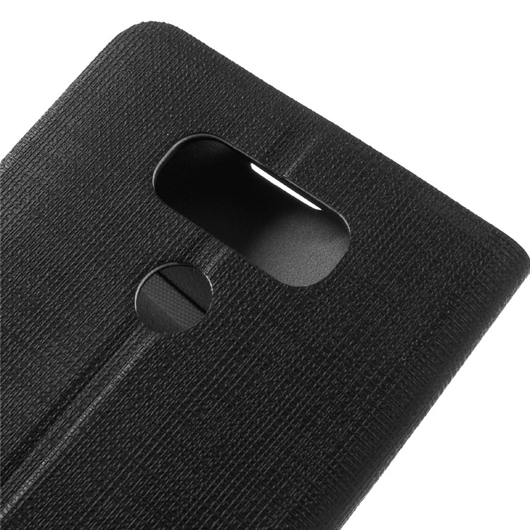 Cross Pattern Leather Card Holder Case for LG G6 - Black-8