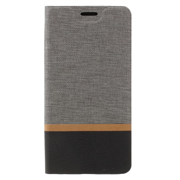 Cross Pattern Leather Stand Case for LG G6 - Grey-1