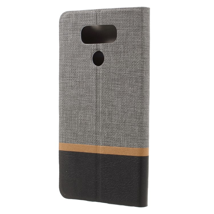 Cross Pattern Leather Stand Case for LG G6 - Grey-3