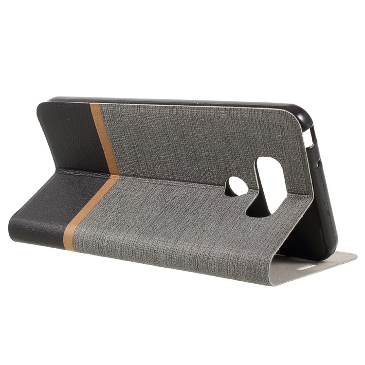 Cross Pattern Leather Stand Case for LG G6 - Grey-5