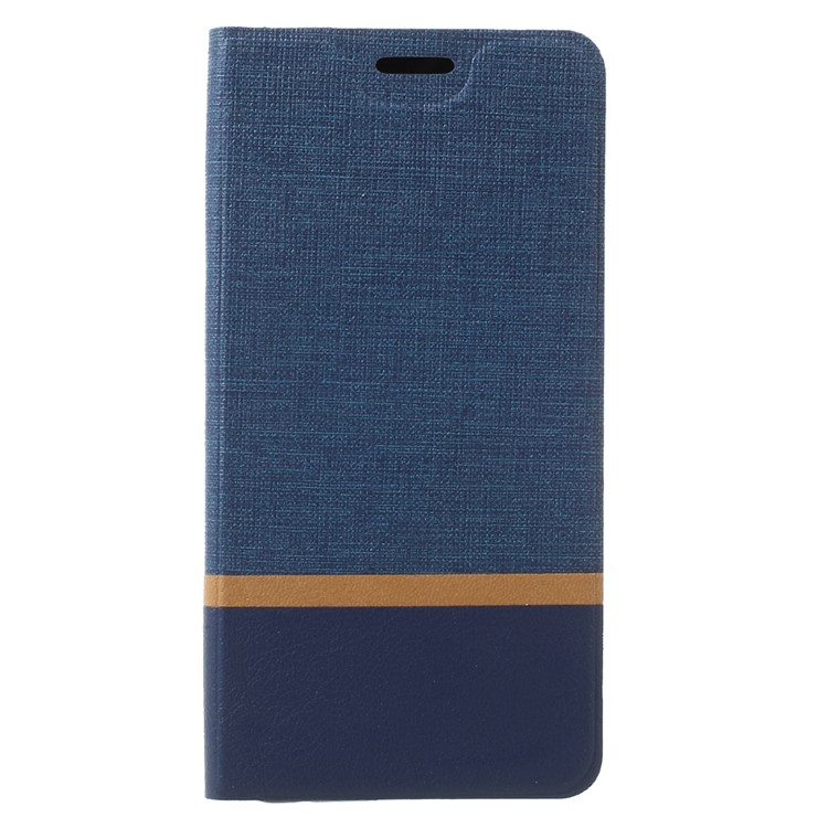 Cross Pattern Stand Leather Folio Case for LG G6 - Blue-1