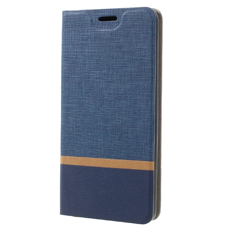 Cross Pattern Stand Leather Folio Case for LG G6 - Blue-2