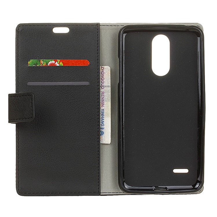 Wallet Stand Leather Flip Phone Case for LG V3 / K8 (2017) - Black-5