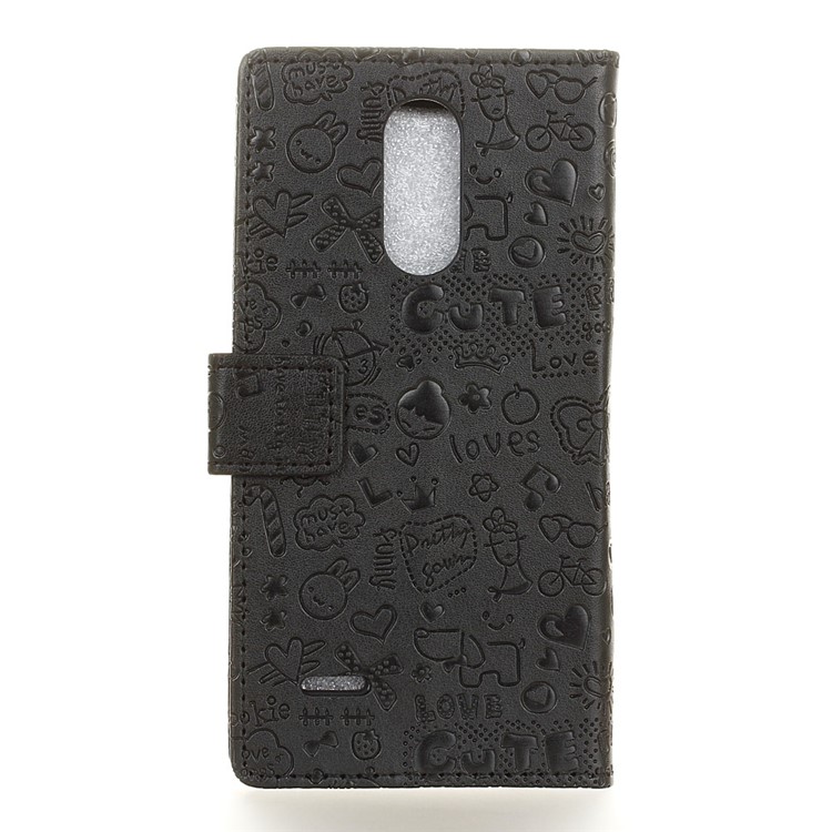 Cartoon Graffiti Leather Wallet Stand Case for LG V3 / K8 (2017) - Black-2