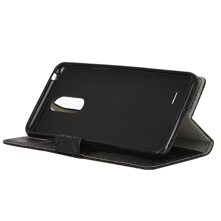 Cartoon Graffiti Leather Wallet Stand Case for LG V3 / K8 (2017) - Black-4