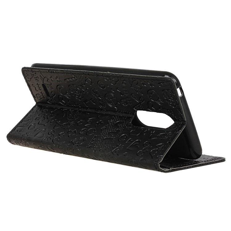 Cartoon Graffiti Leather Wallet Stand Case for LG V3 / K8 (2017) - Black-5