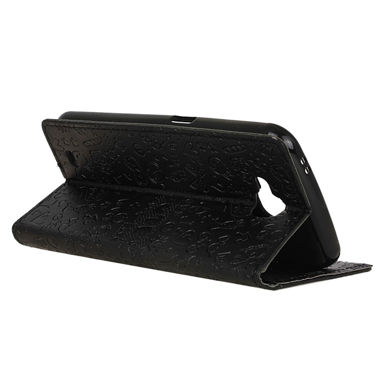 Cartoon Graffiti Wallet Leather Stand Case for LG V9 - Black-5