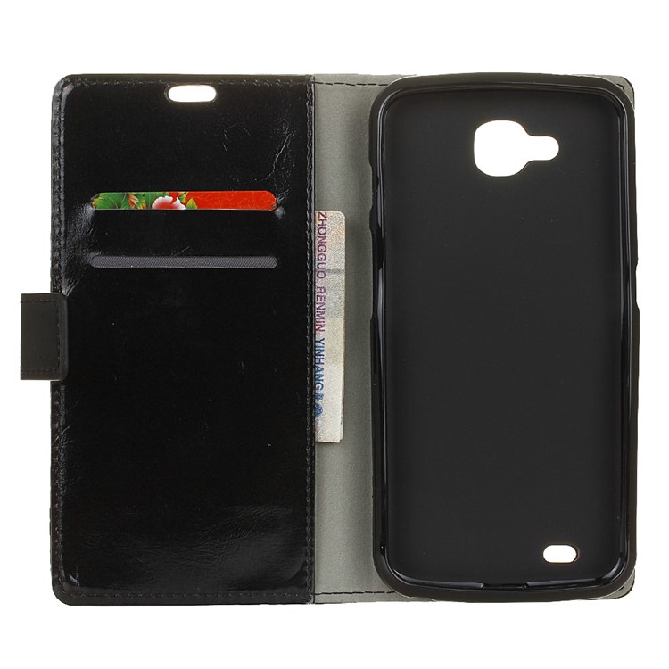 Crazy Horse PU Leather Flip Wallet Case with Card Slots for LG V9 - Black-3