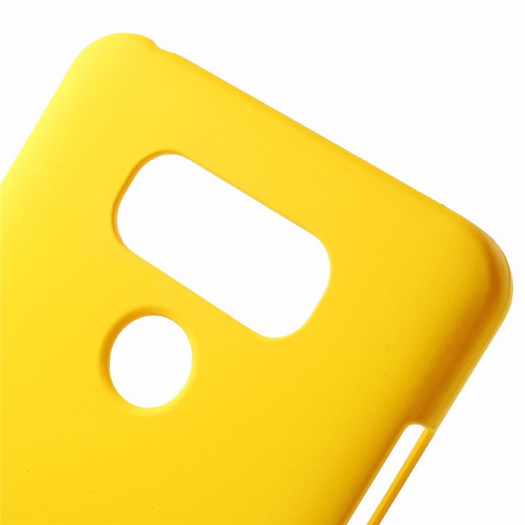 Rubberized PC Hard Cell Phone Cover for LG G6 - Yellow-4