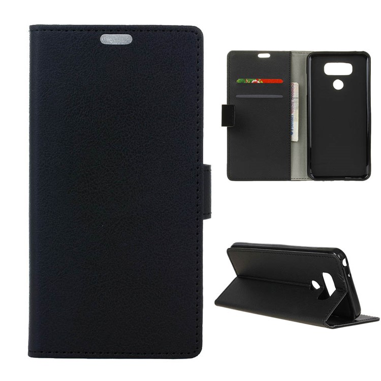 Wallet Leather Stand Case Phone Accessory for LG G6 - Black-1
