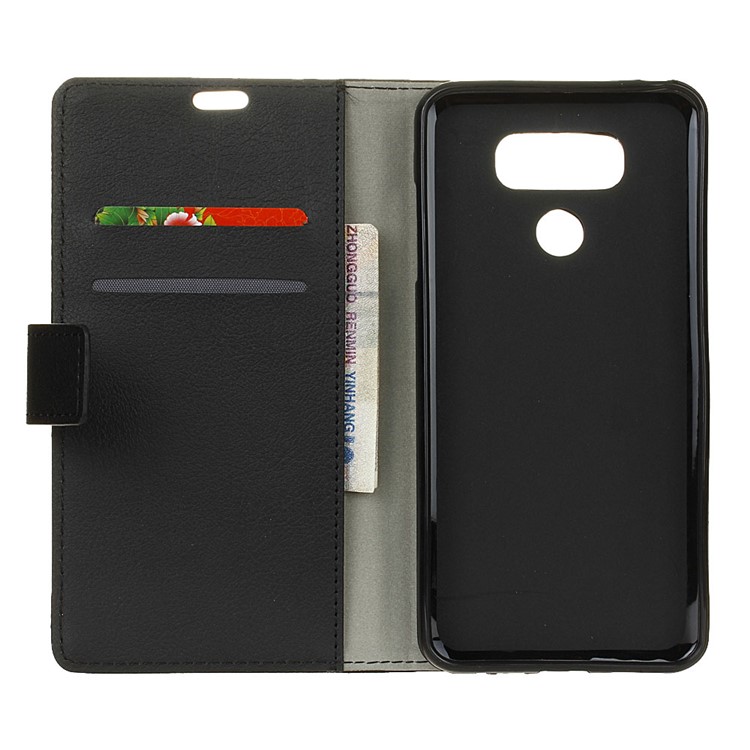 Wallet Leather Stand Case Phone Accessory for LG G6 - Black-3