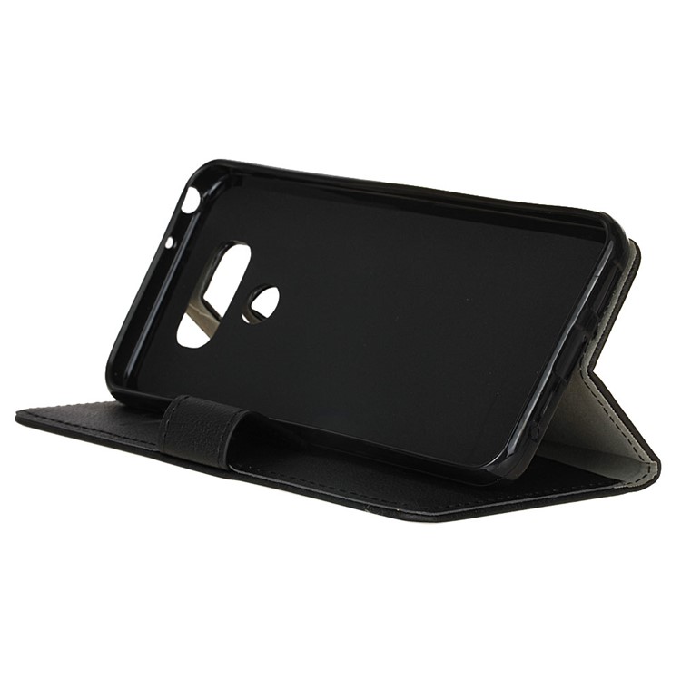 Wallet Leather Stand Case Phone Accessory for LG G6 - Black-4