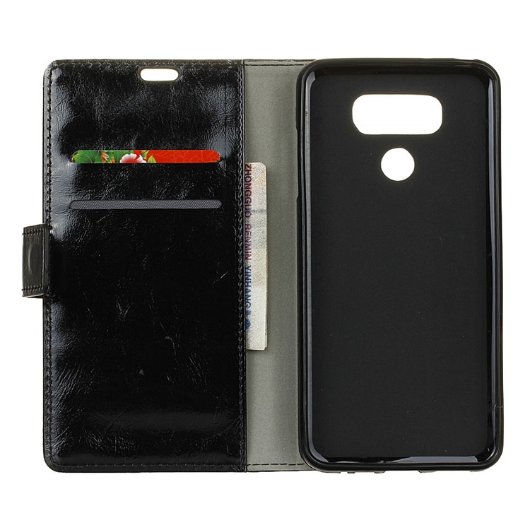 Crazy Horse Wallet Leather Stand Phone Case for LG G6 - Black-3
