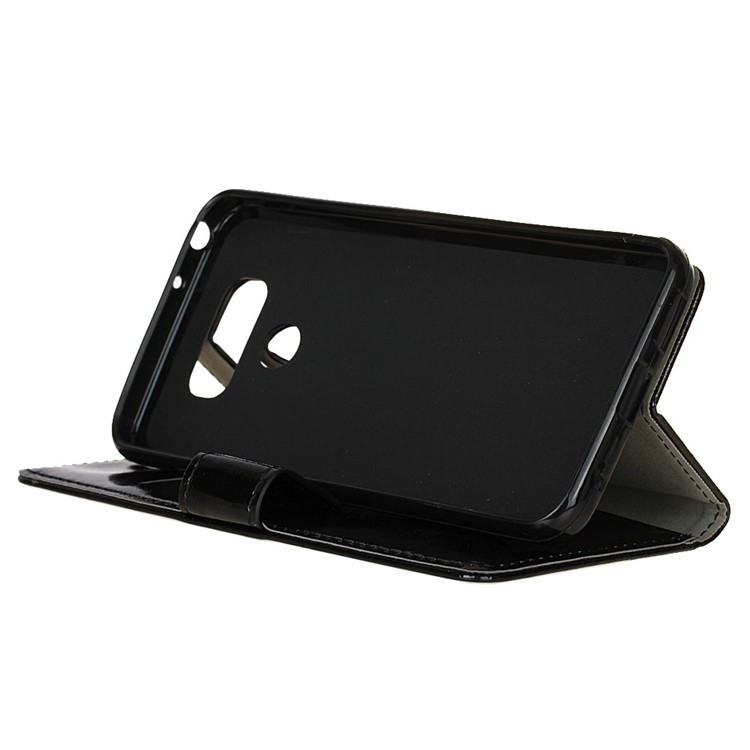 Crazy Horse Wallet Leather Stand Phone Case for LG G6 - Black-4