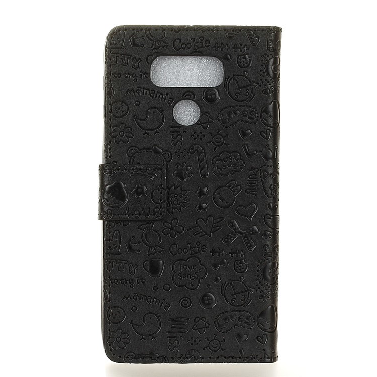Cartoon Graffiti Wallet Phone Case (PU Leather + TPU) for LG G6 - Black-2
