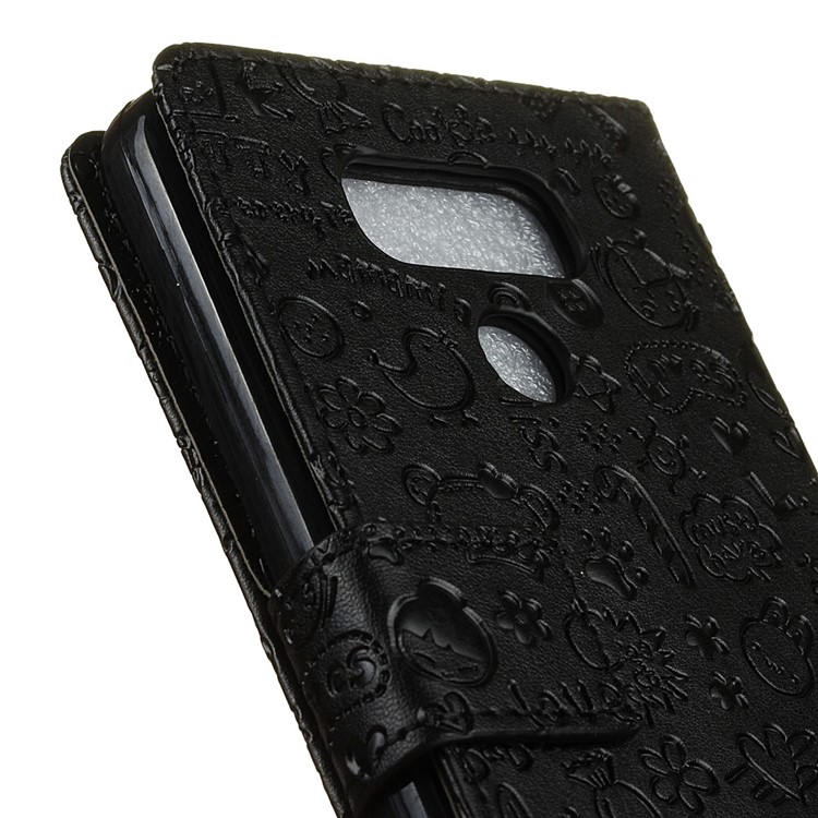 Cartoon Graffiti Wallet Phone Case (PU Leather + TPU) for LG G6 - Black-7