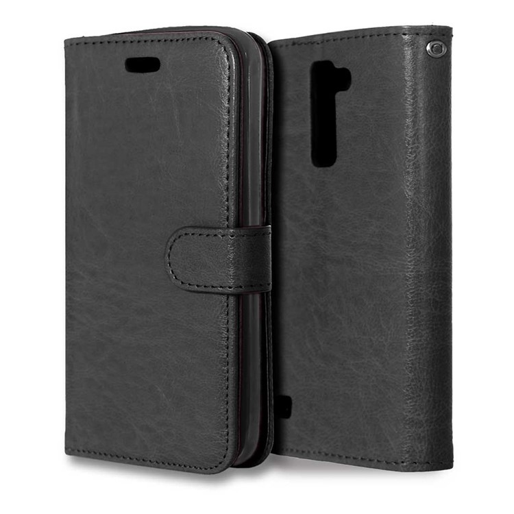 Multi Photo/Card Slots Crazy Horse Leather Cell Phone Case for LG K10 - Black-8