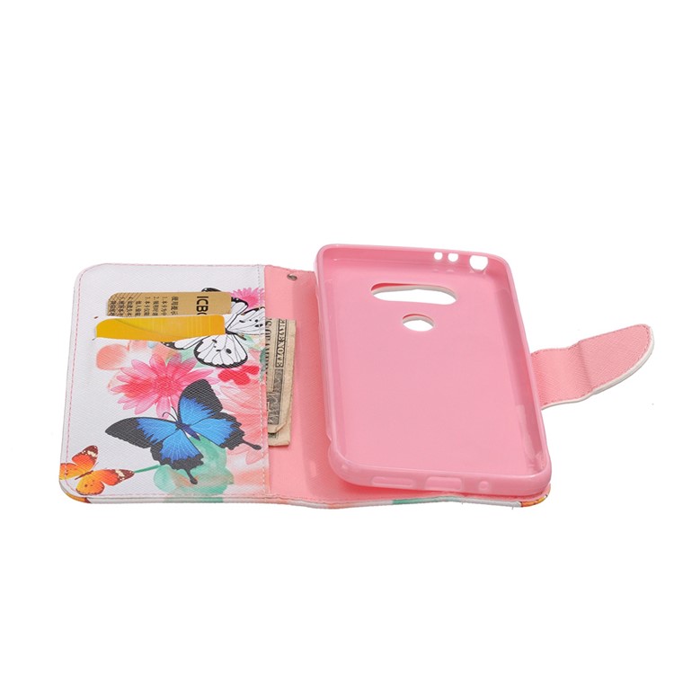 Pretty Pattern Wallet Leather Case for LG G5 / G5 SE - Beautiful Butterflies and Flowers-5