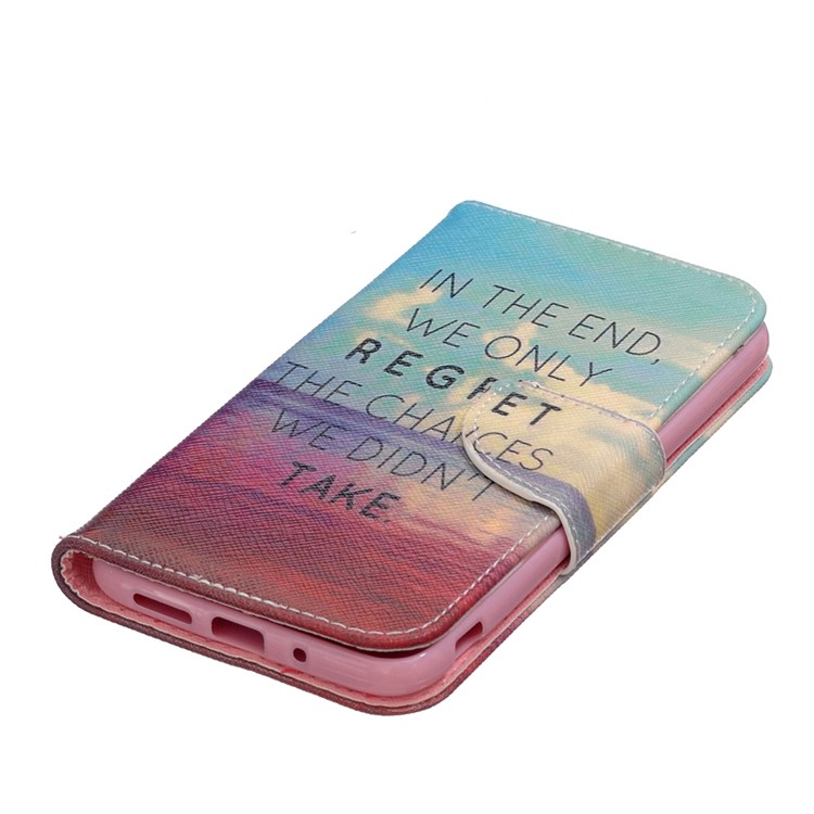For LG G5 / G5 SE Patterned Wallet Leather Mobile Shell - Sea View and Quote-5