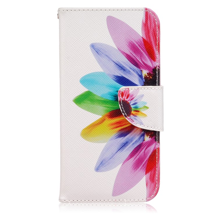 Patterned Wallet Stand Leather Shell Case for LG G5 / G5 SE - Colorful Petals-1