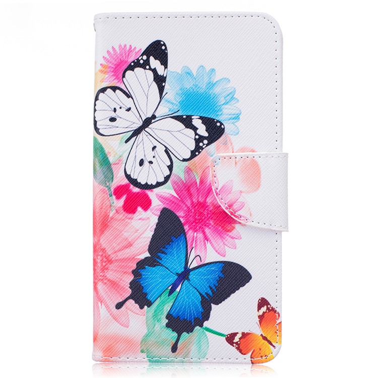 Patterned Leather Wallet Case for LG Stylus 2/G Stylo 2 LS775 /Stylus 2 Plus/Stylo 2 - Butterflies with Flowers-1
